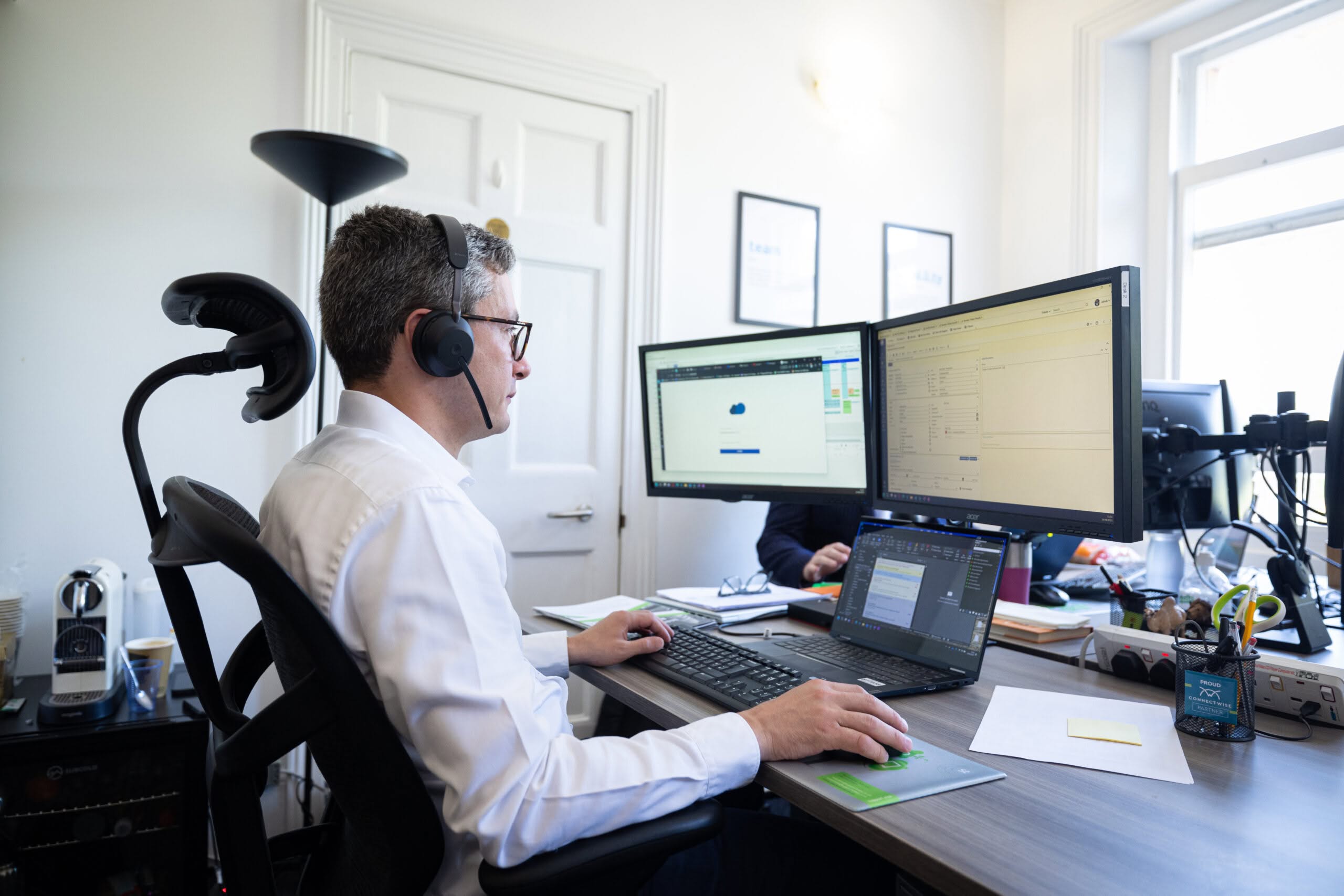 Man working at a computer